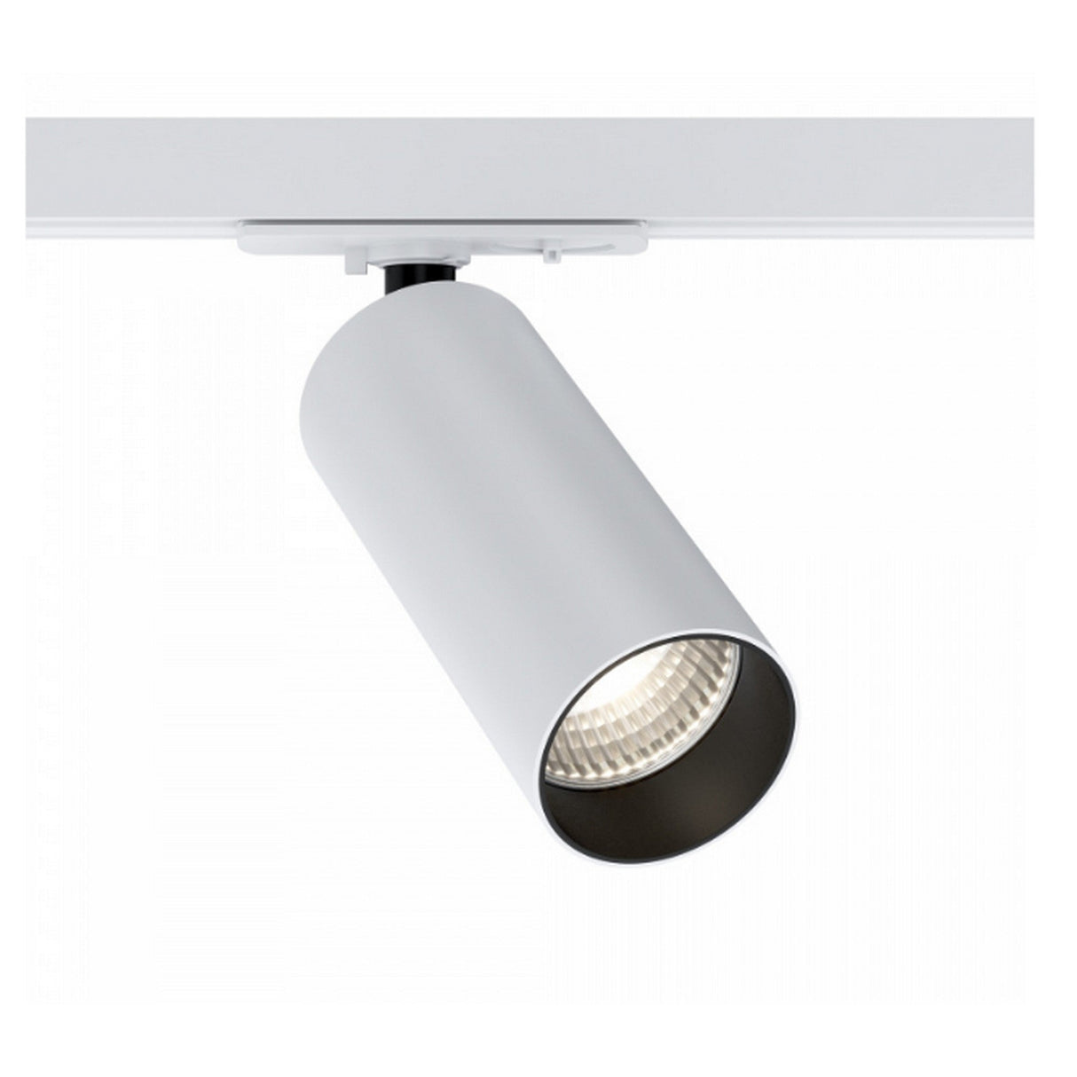 Focus LED single phase Unity track spotlight wide in white, providing broad and even lighting distribution for large areas.