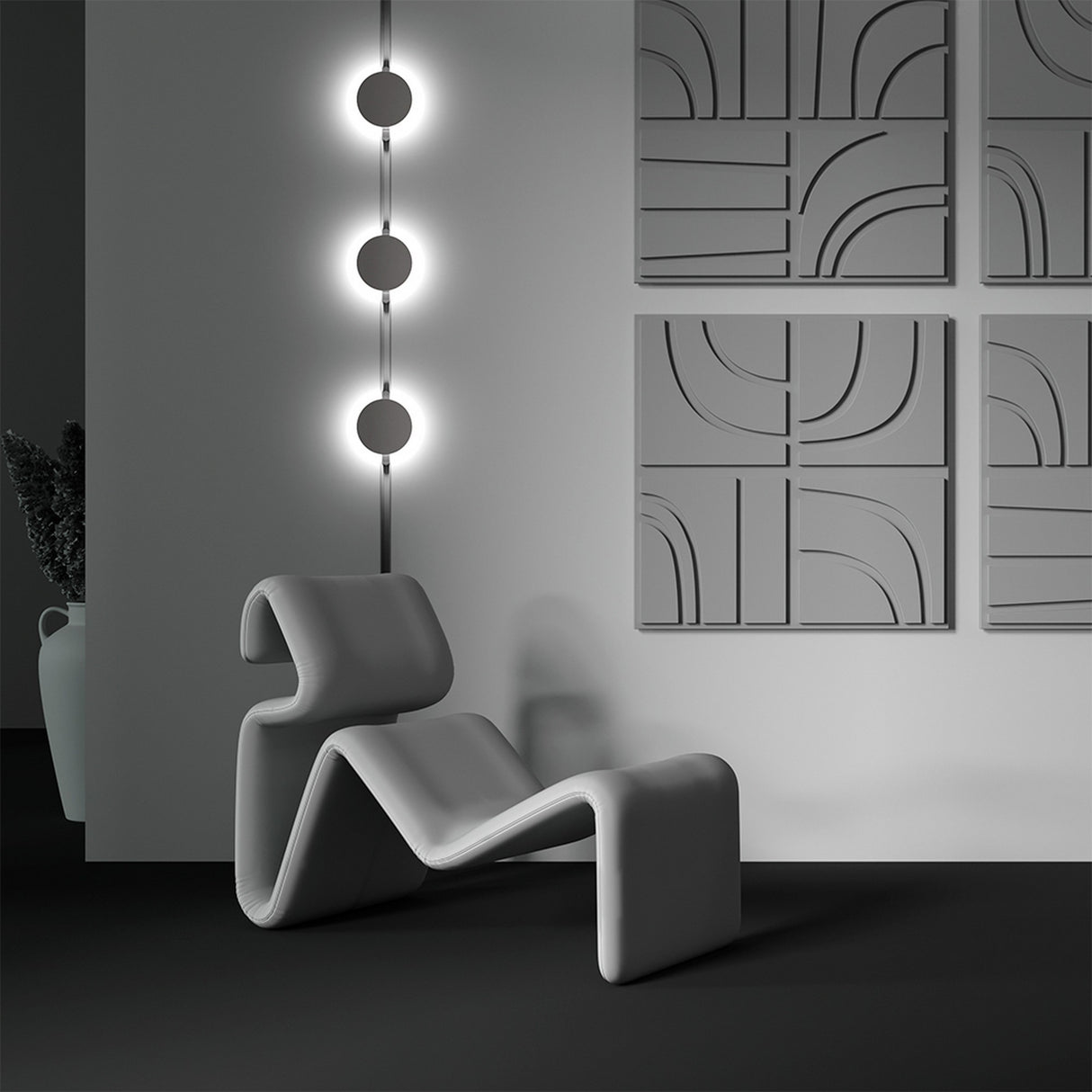 Interior view of relax LED magnetic Exility track light, providing targeted lighting with an elegant brass finish.