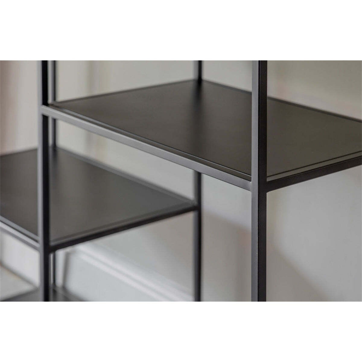 Tanvi Wide Iron Shelving Unit - Black