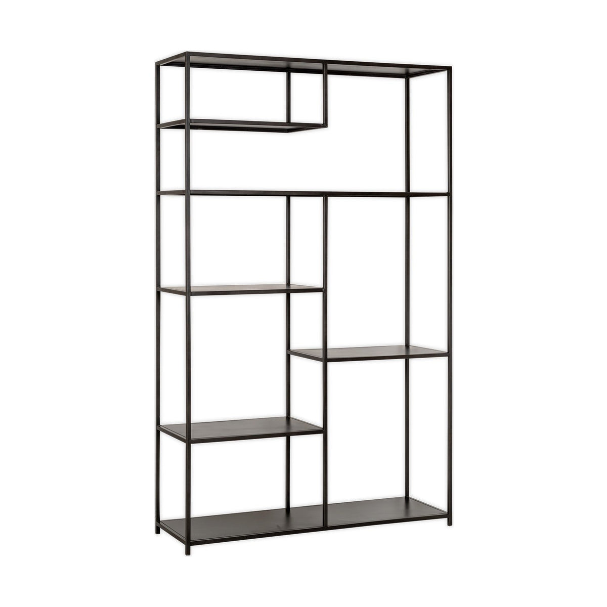 Tanvi Wide Iron Shelving Unit - Black