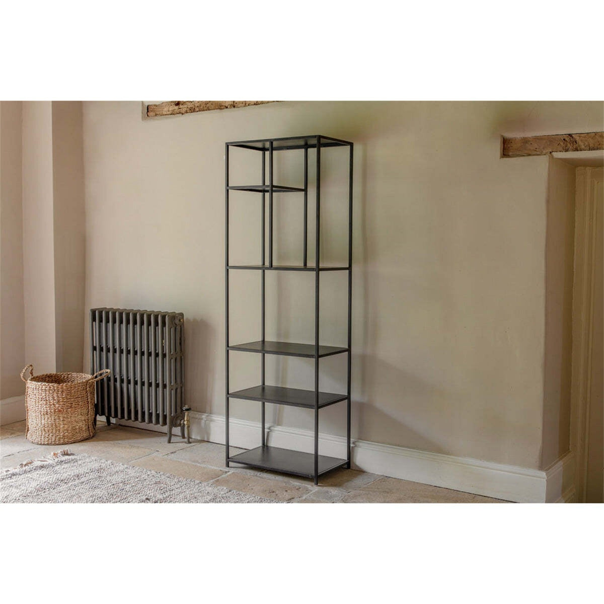 Tanvi Narrow Iron Shelving Unit - Black