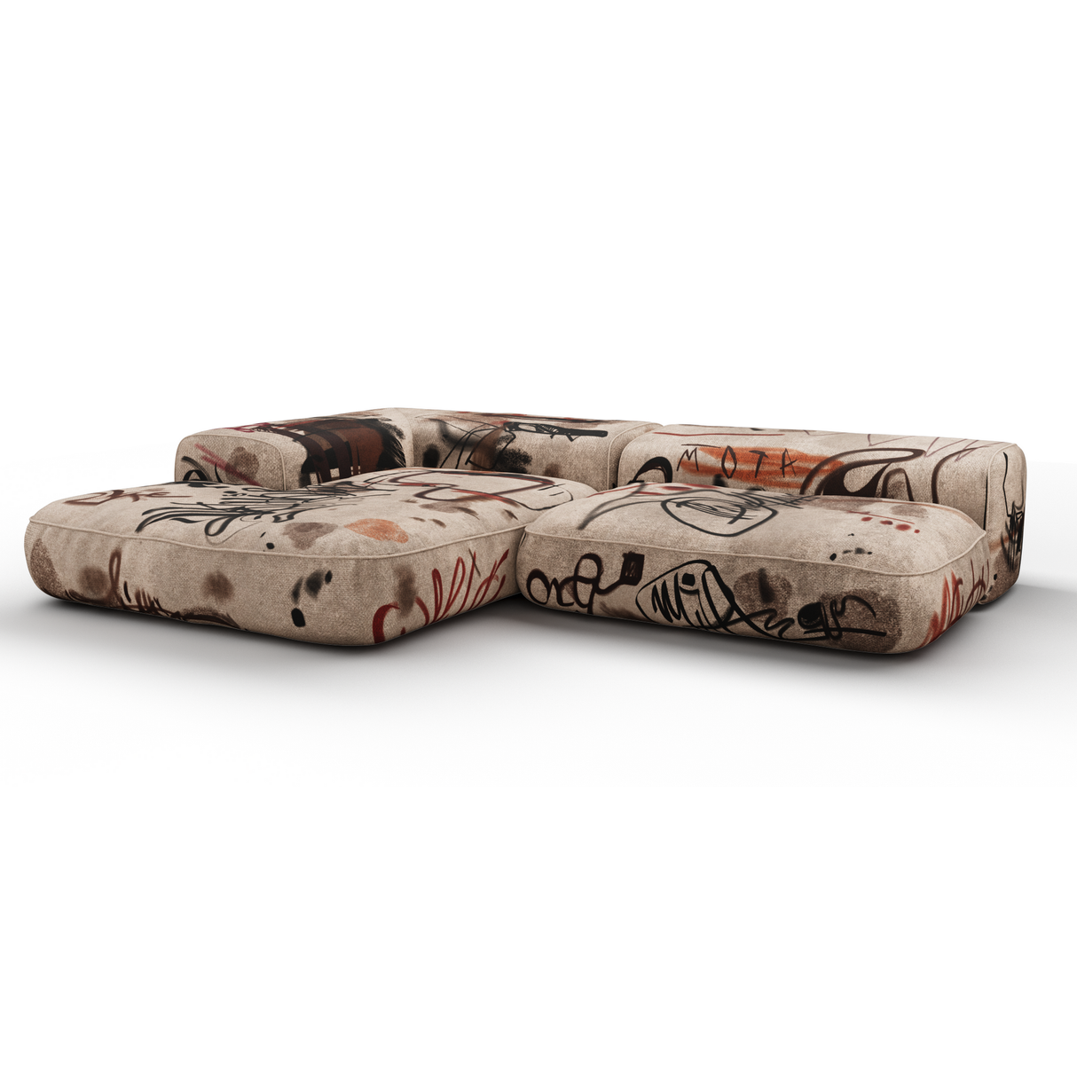 Trace Burnout 5 Seater Modular Sofa