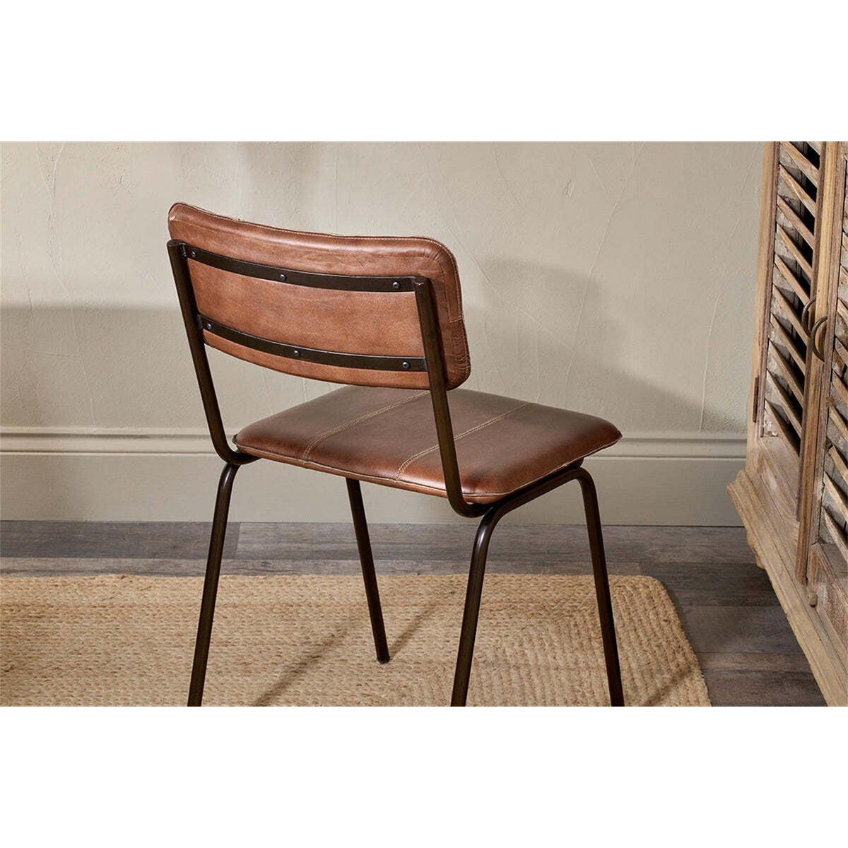 Ukari Leather Dining Chair - Chocolate Brown