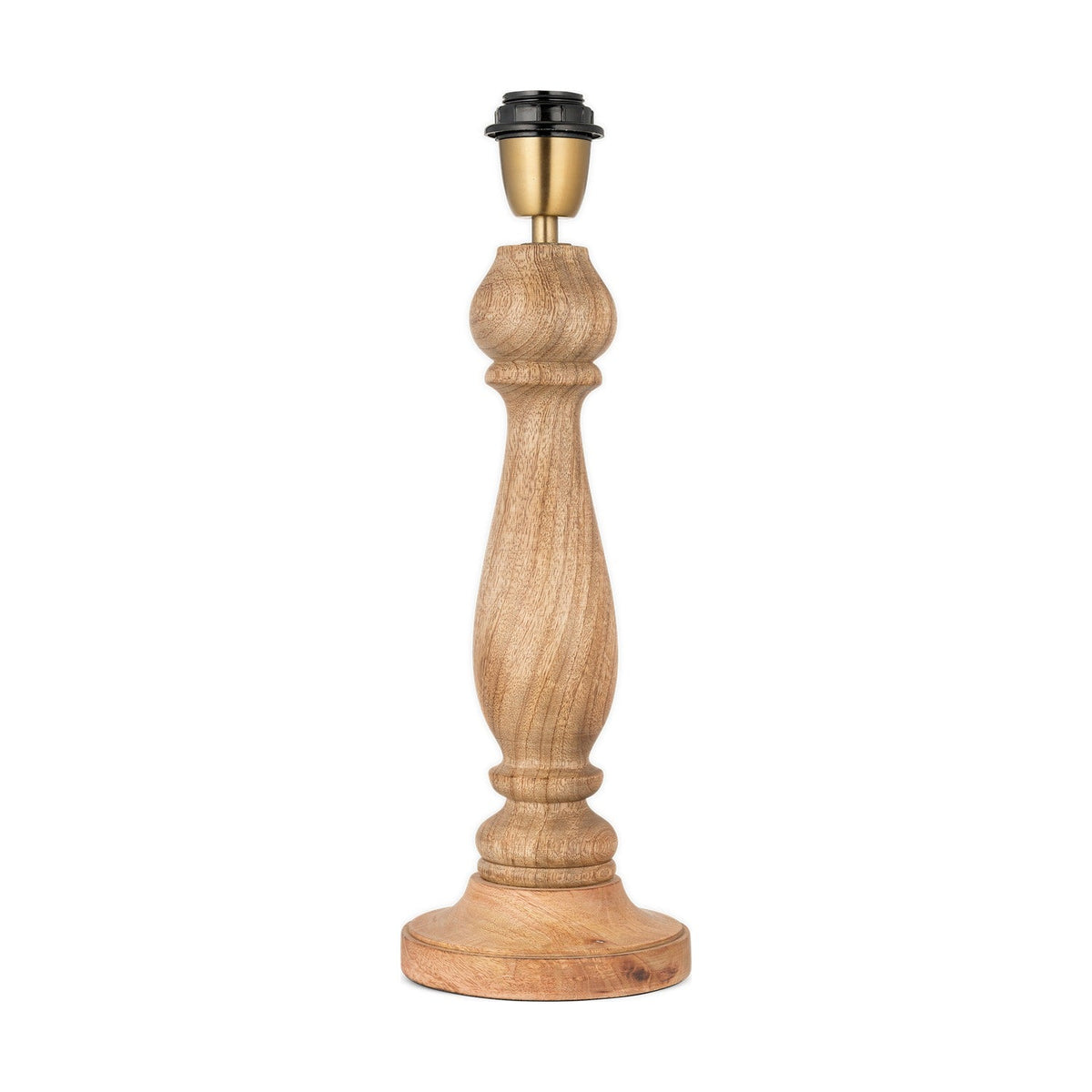 Usha Large Classic Wooden Table Lamp Base - Natural