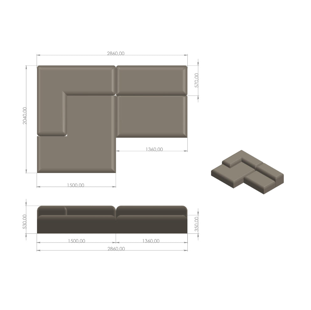 Trace Pop 5 Seater Modular Sofa