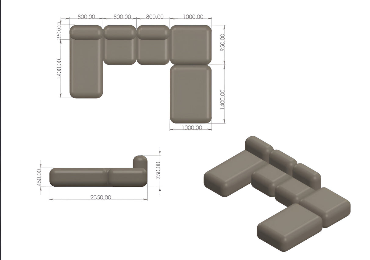 Joy Freestyle 6 Seater Modular Sofa