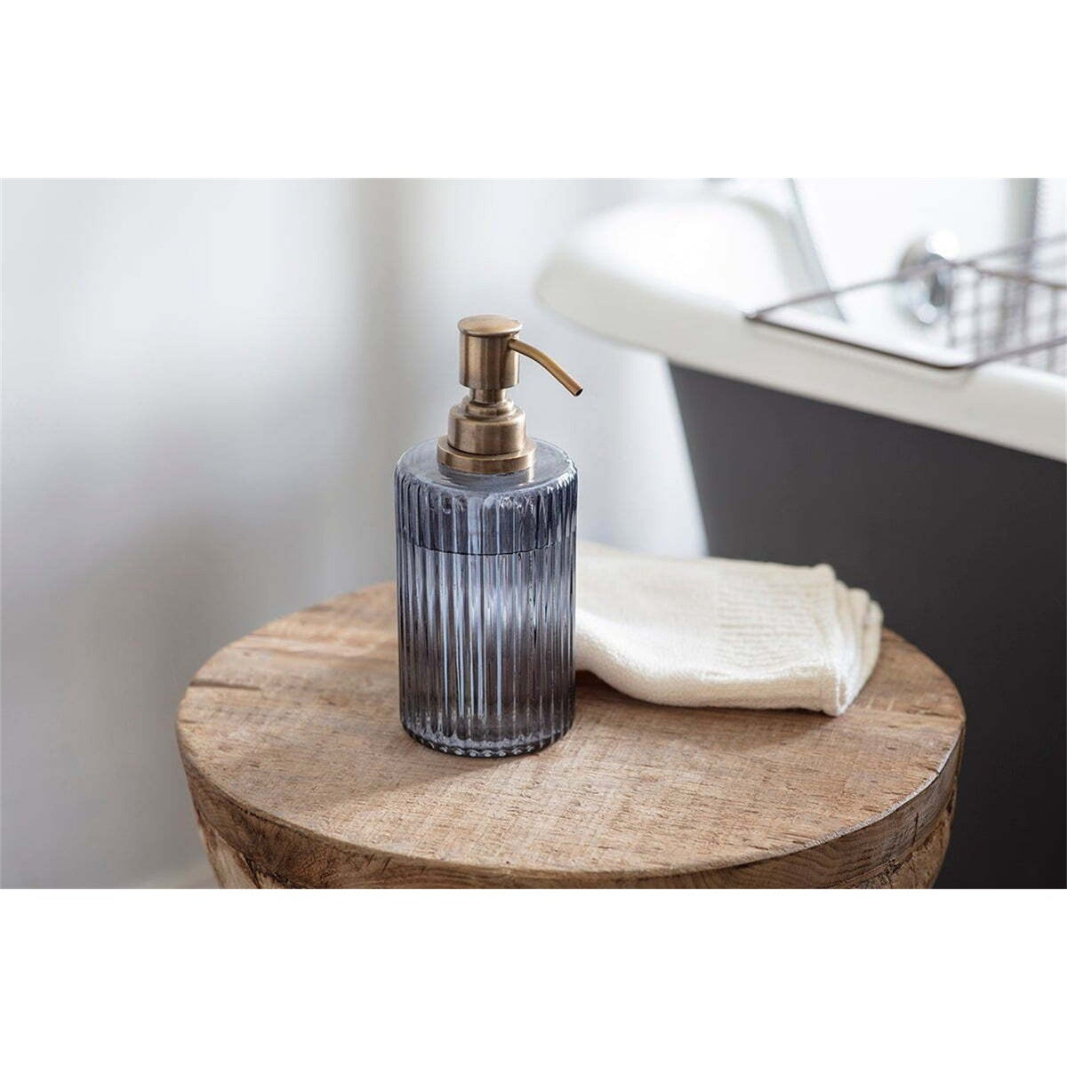 Valeska Recycled Glass Soap Dispenser - Grey Smoke