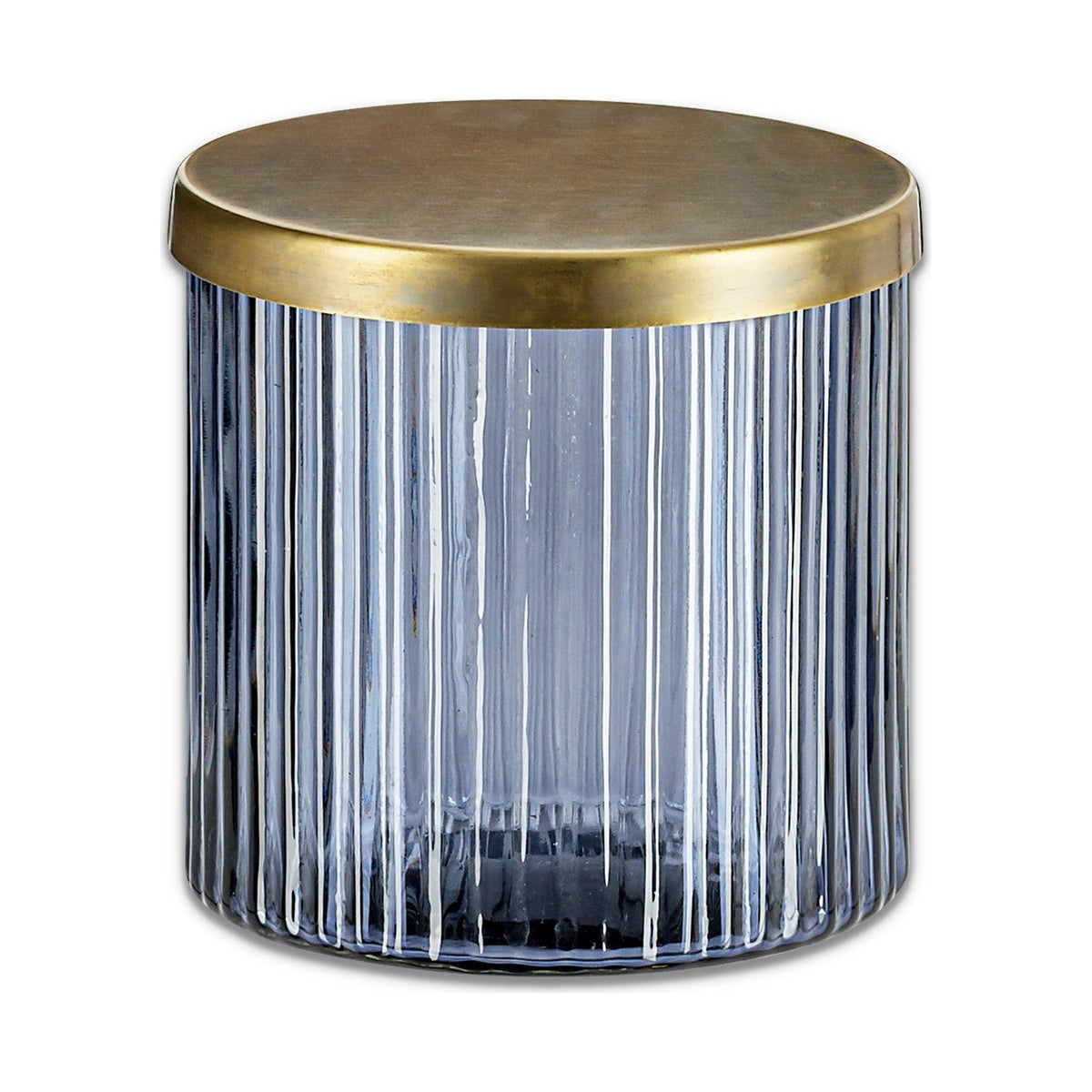 Valeska Recycled Glass Storage Pot - Grey Smoke