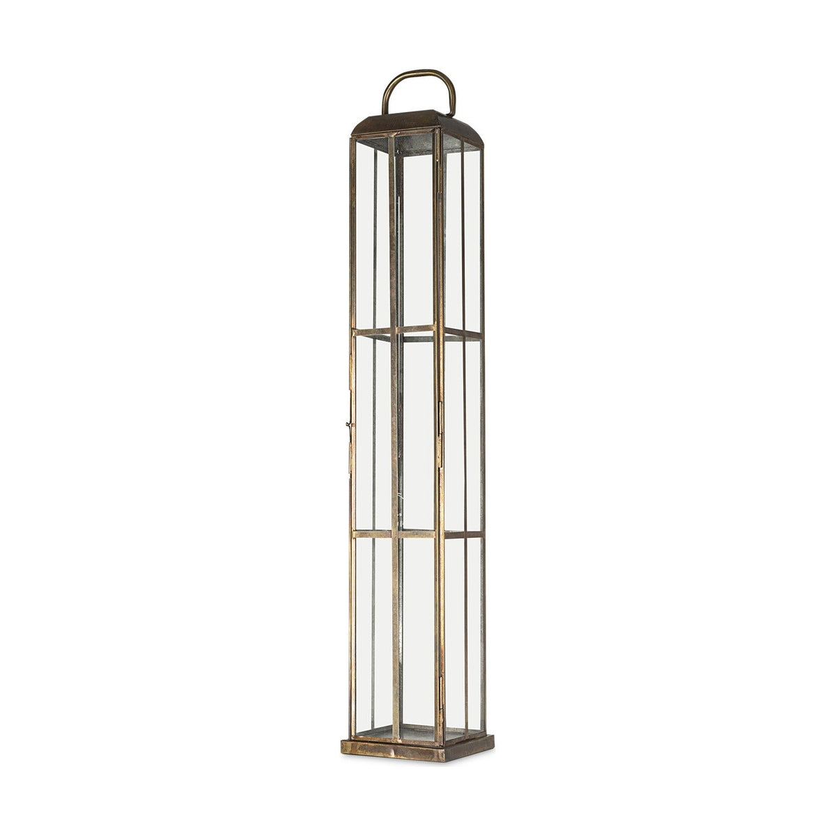 Vemula Small Tall Lantern - Antique Brass