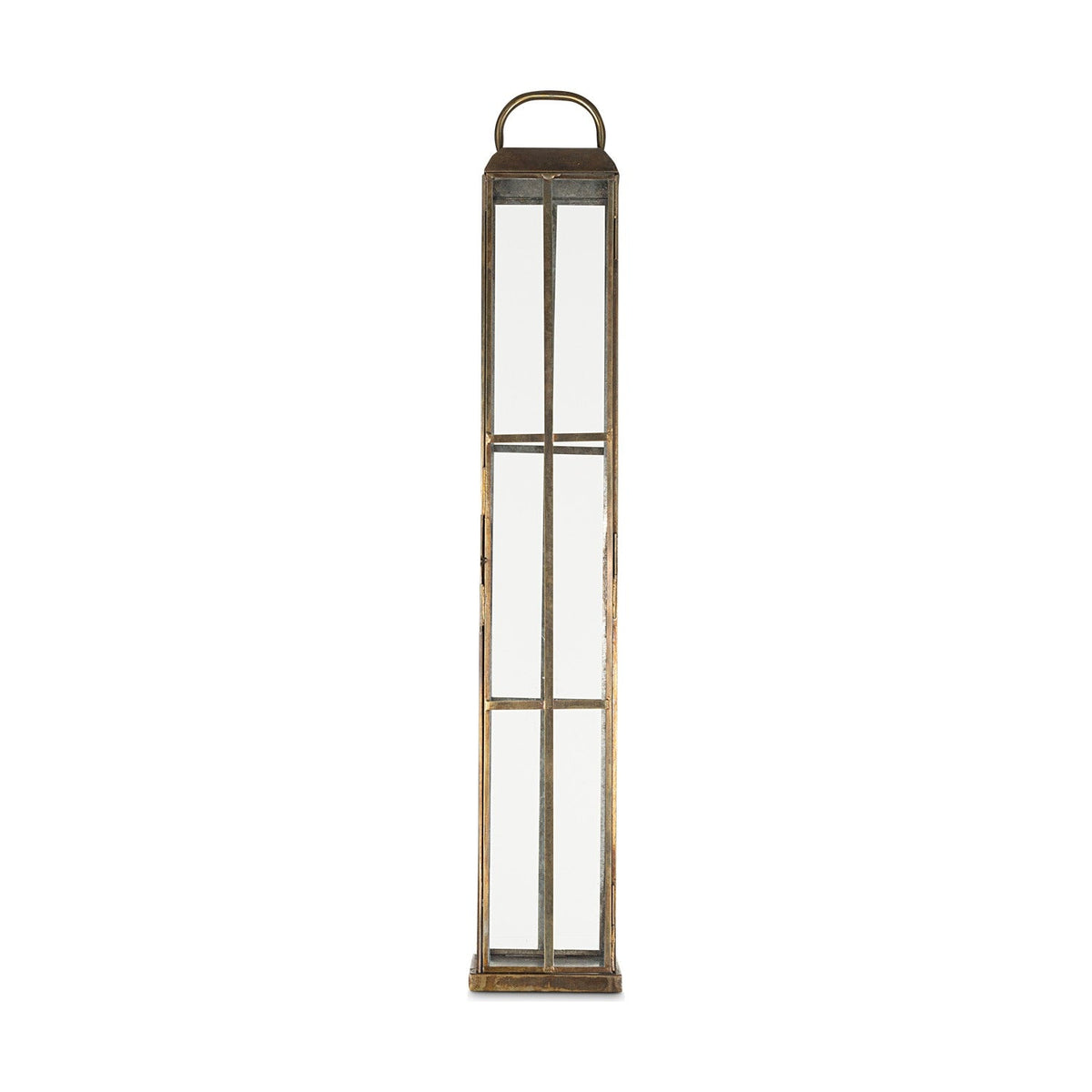Vemula Small Tall Lantern - Antique Brass
