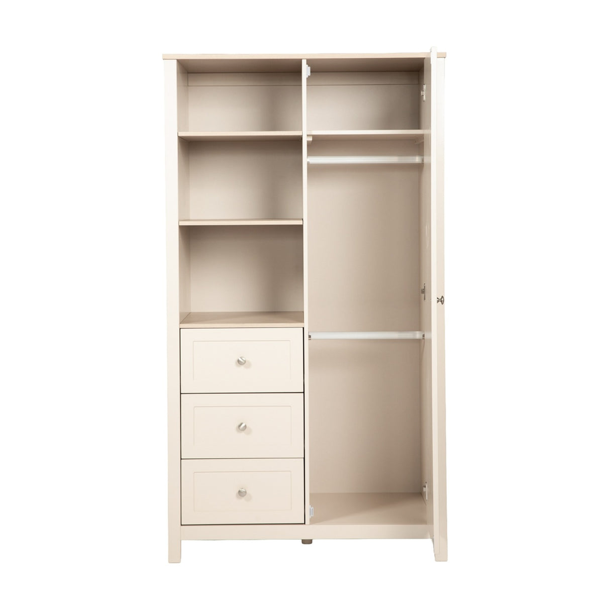 Wanderer Kids Wardrobe with 3 Drawers & Shelves - Cashmere