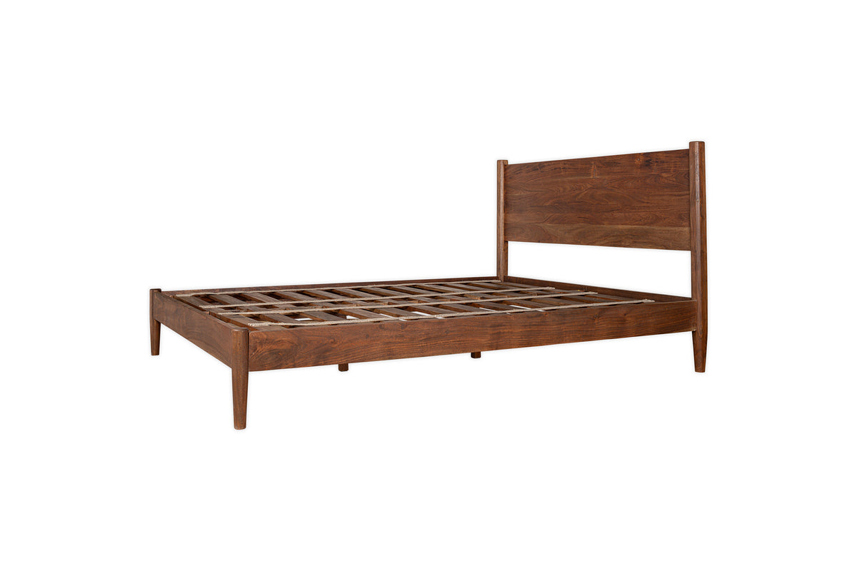 Anbu Double Acacia Bed Frame - Washed Walnut