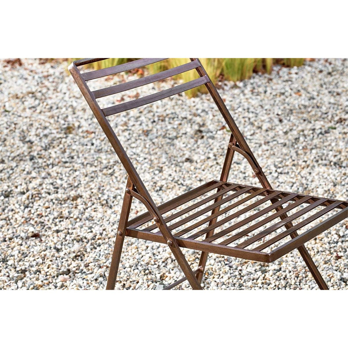 Yealme Iron Folding Bistro Garden Chair - Brown