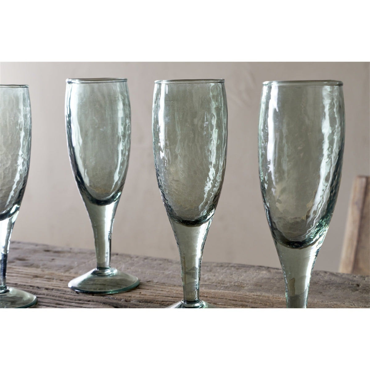 Yala Flute Champagne Glasses - Sage Green - Set of 4