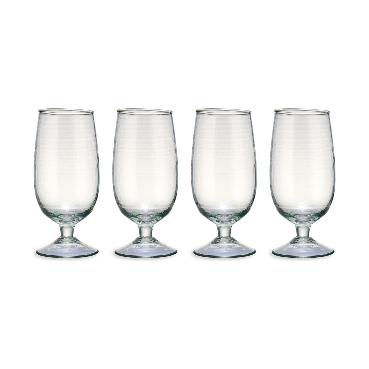 Yala Hammered Stemmed Tumblers - Clear - Set of 4
