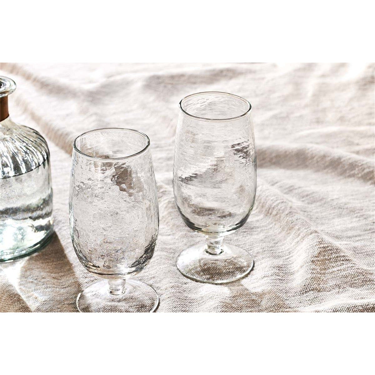 Yala Hammered Stemmed Tumblers - Clear - Set of 4