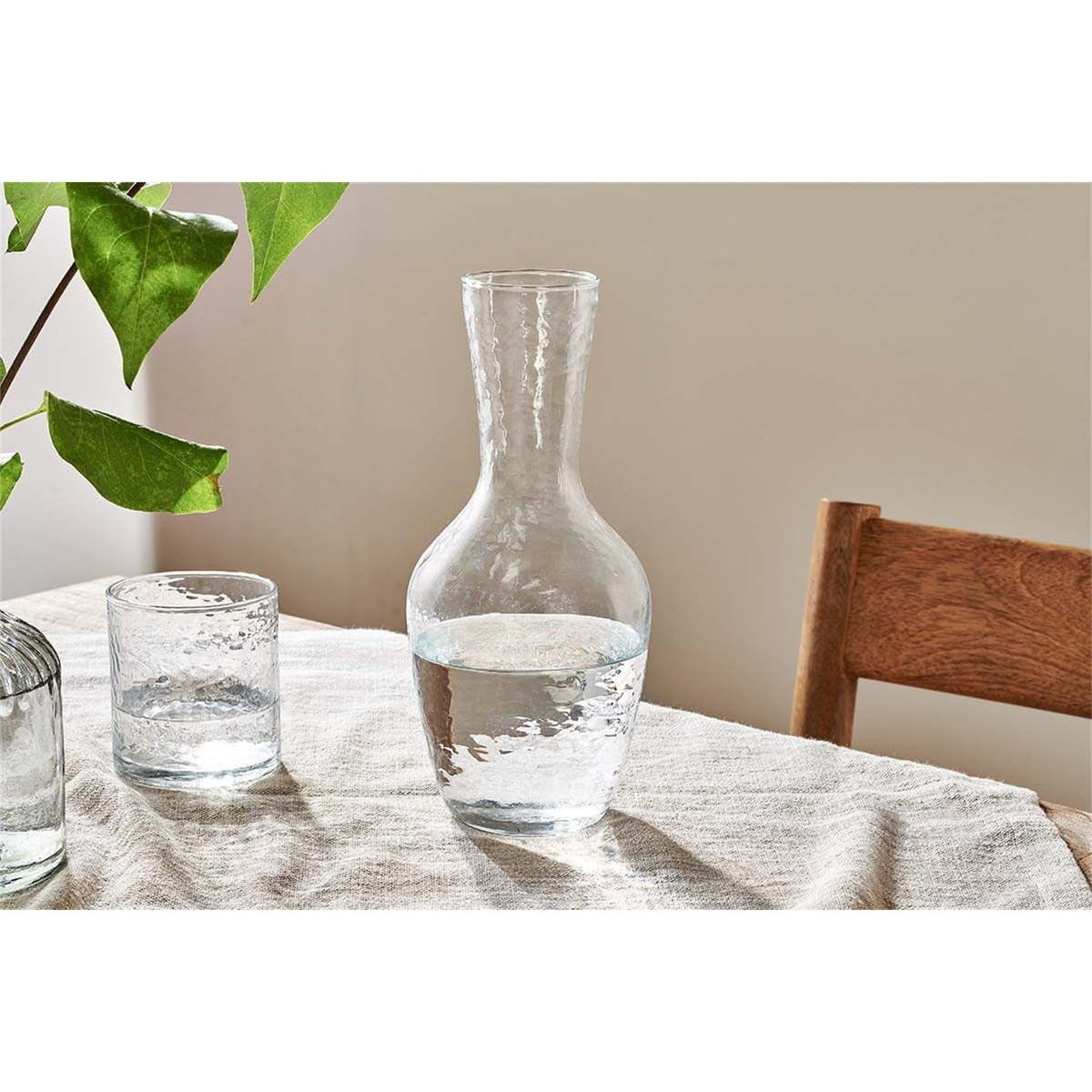 Yala Hammered Glass Jug - Clear