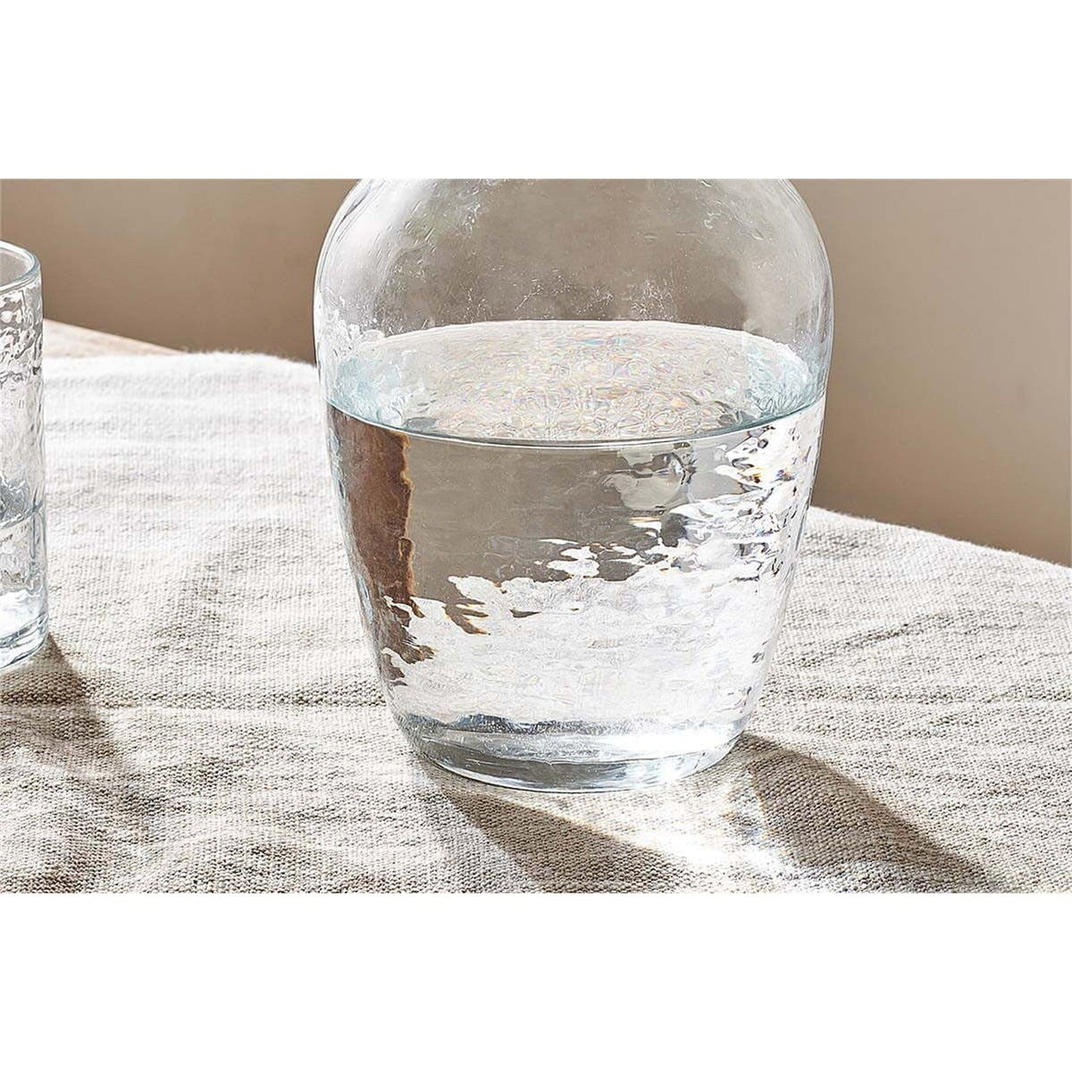Yala Hammered Glass Jug - Clear