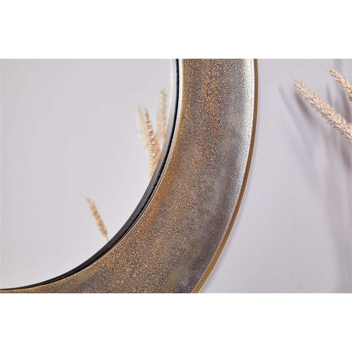 Yakira Small Round Wall Mirror - Antique Brass