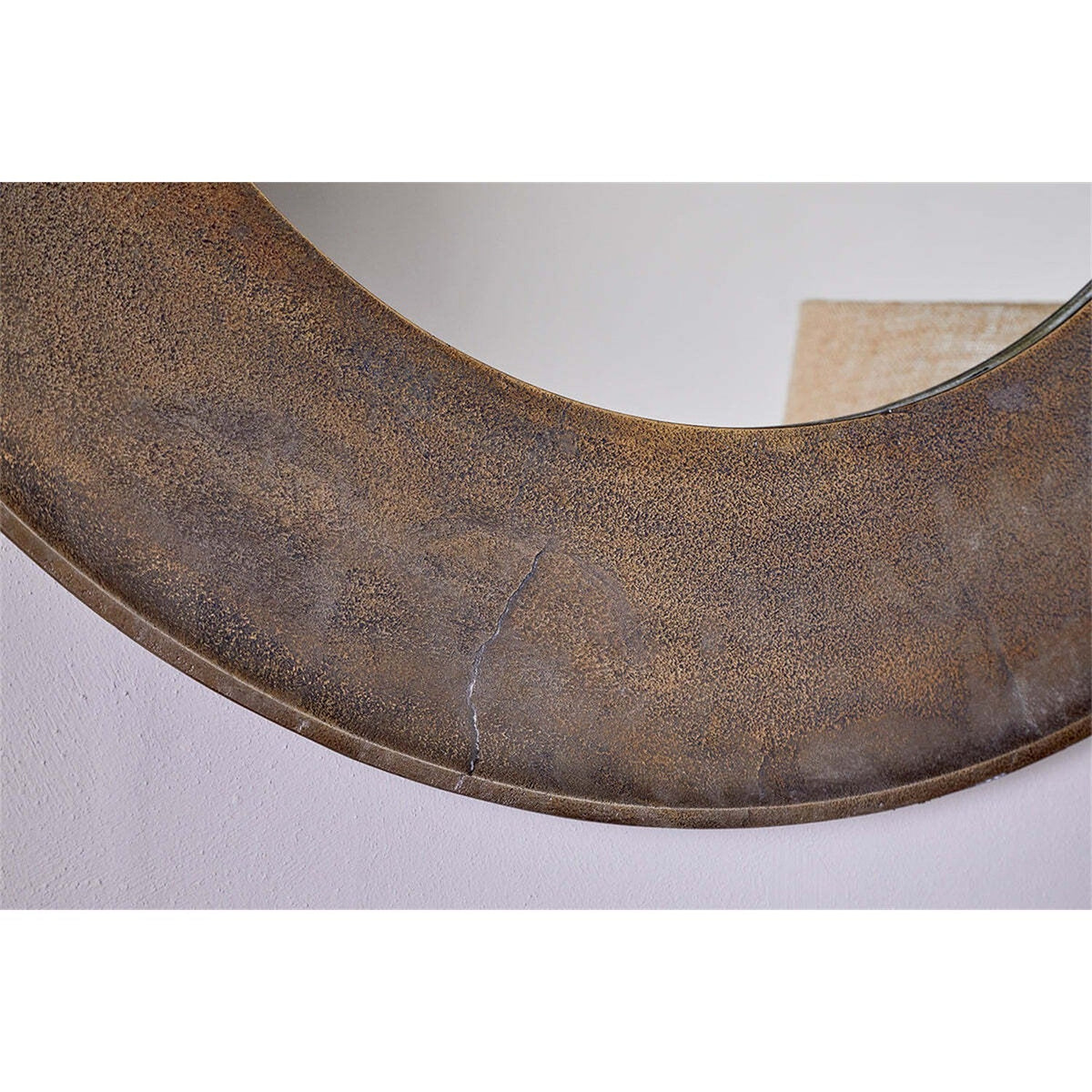 Yakira Small Round Wall Mirror - Antique Brass