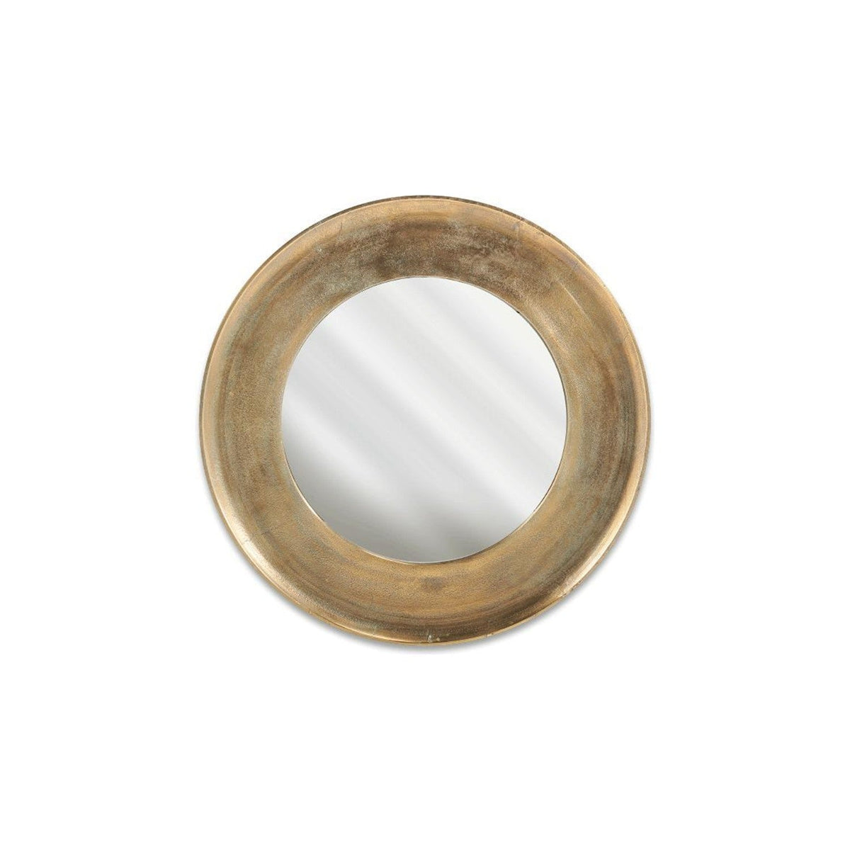 Yakira Large Round Wall Mirror - Antique Brass