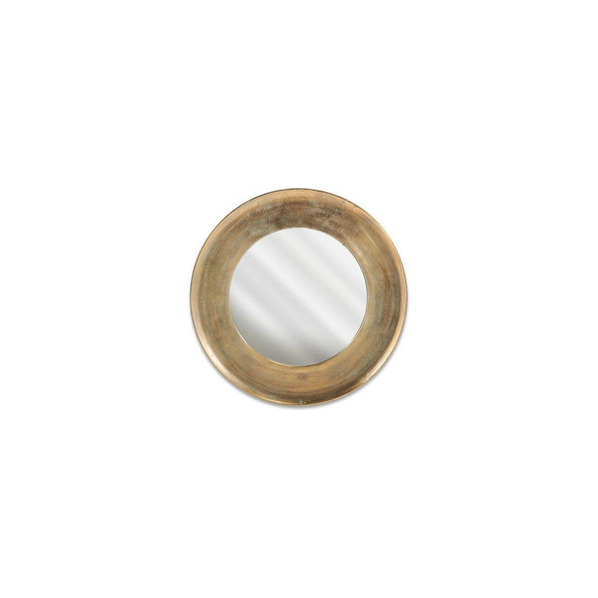 Yakira Large Round Wall Mirror - Antique Brass