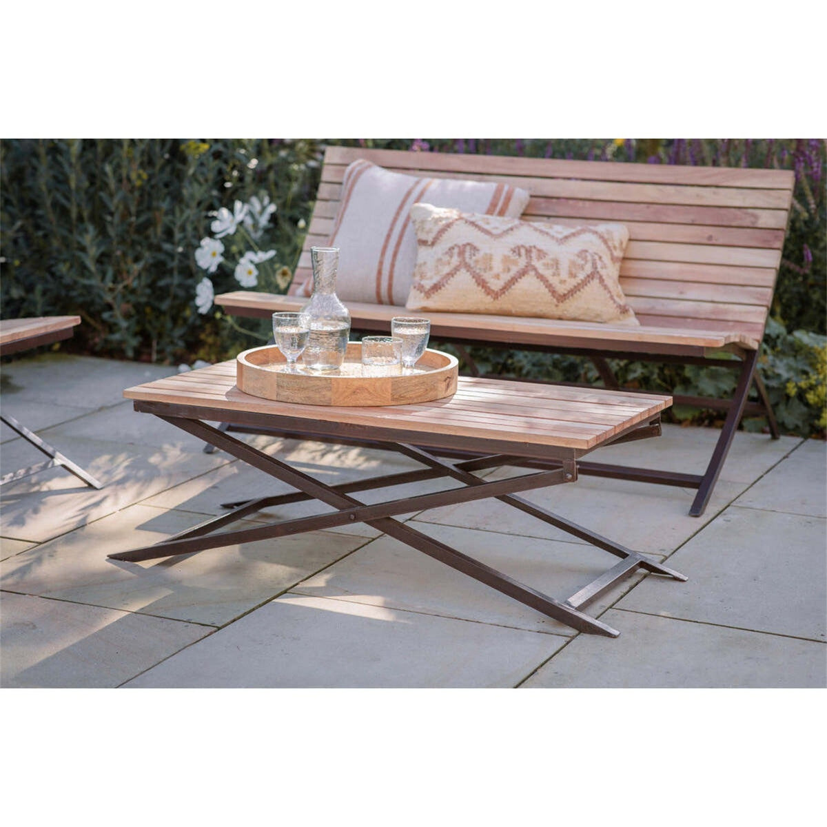 Yatin Folding Acacia Garden Coffee Table - Natural