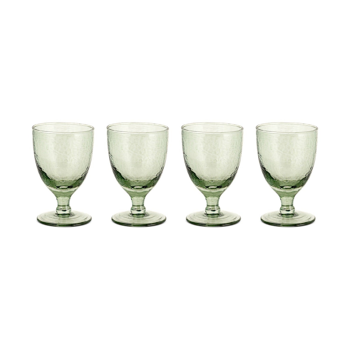 Yala Hammered Wine Glasses - Sage Green - Set of 4