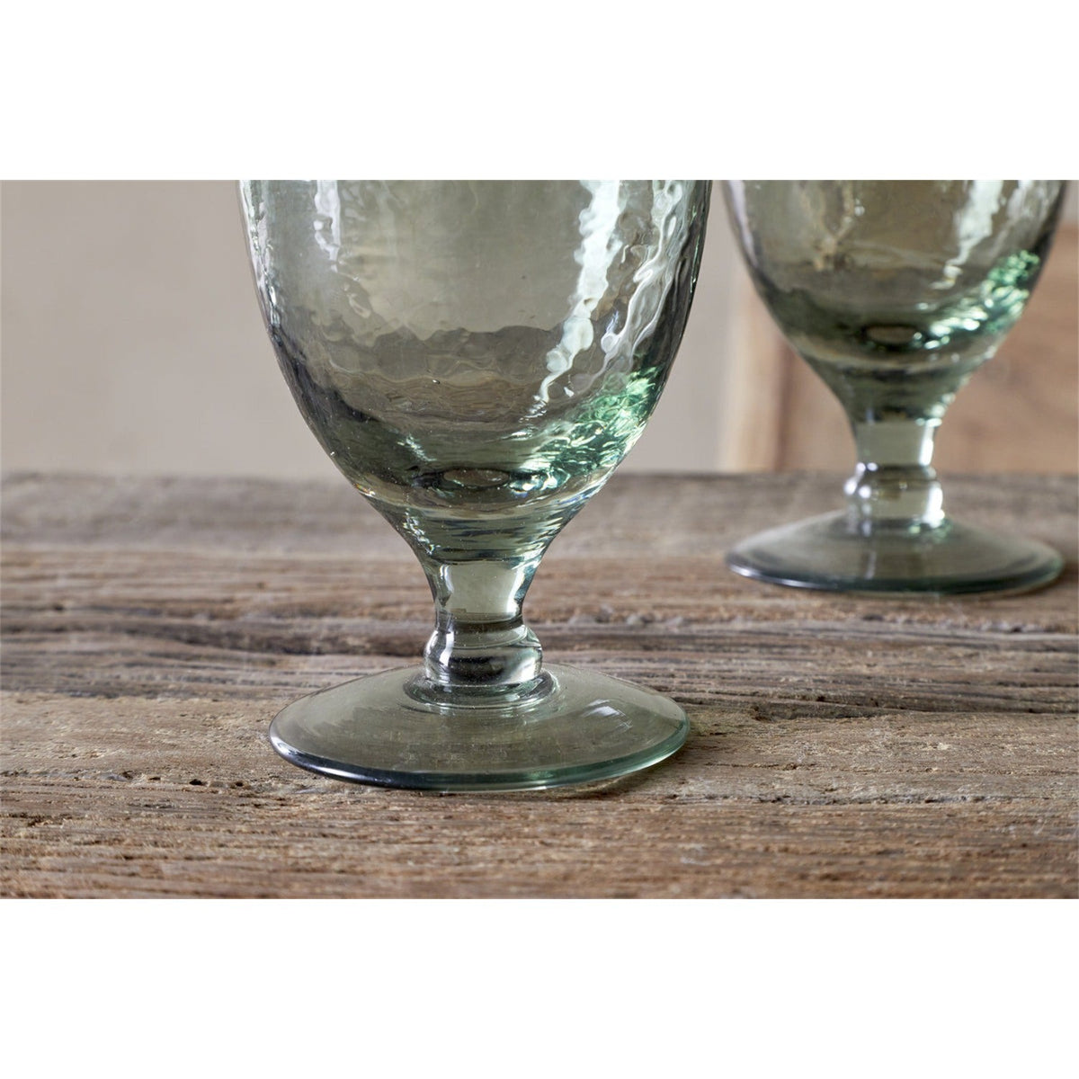 Yala Hammered Wine Glasses - Sage Green - Set of 4