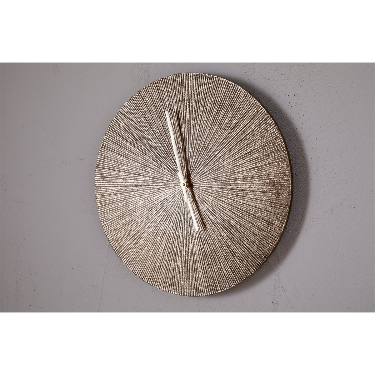 Zuwena Small Etched Wall Clock - Antique Brass