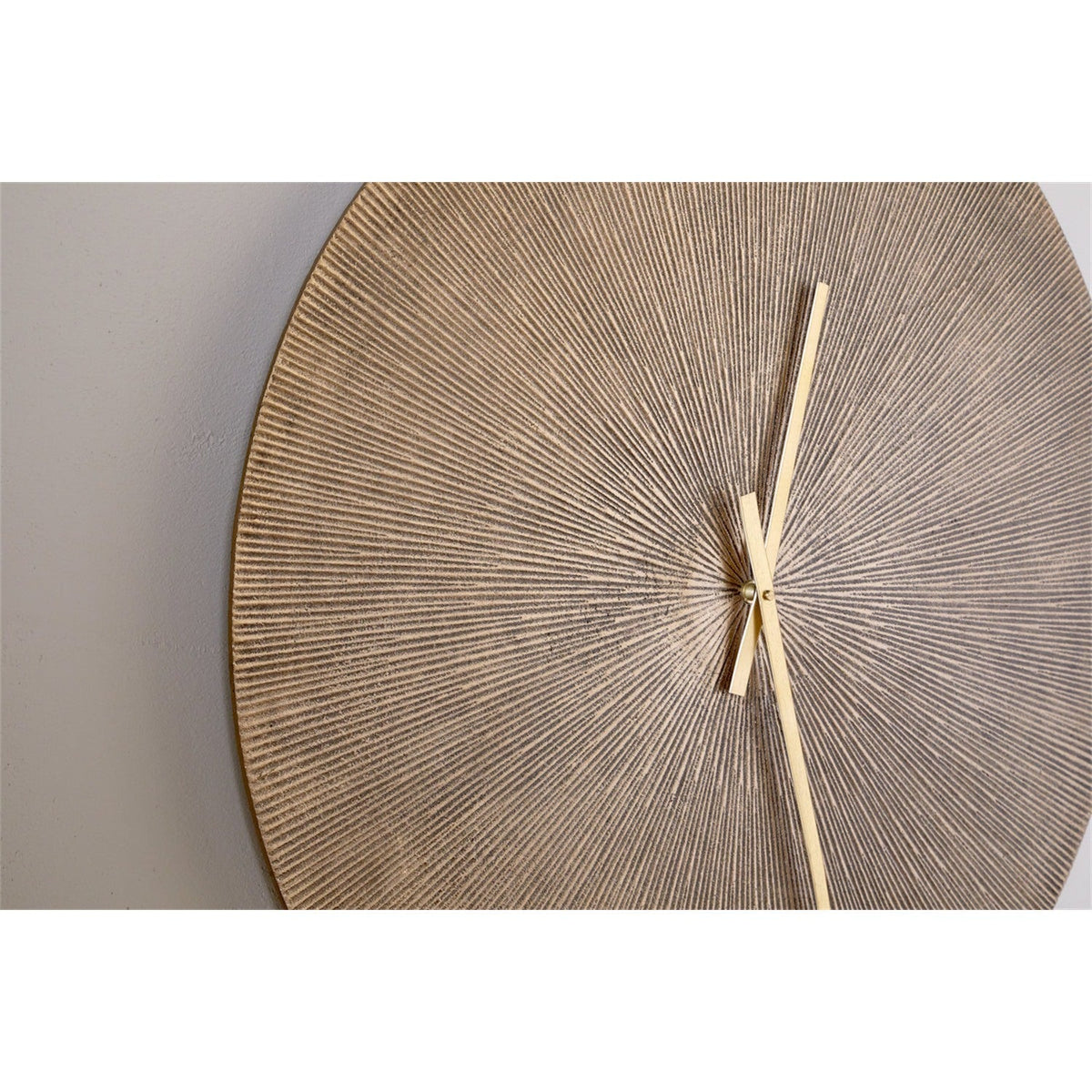 Zuwena Small Etched Wall Clock - Antique Brass