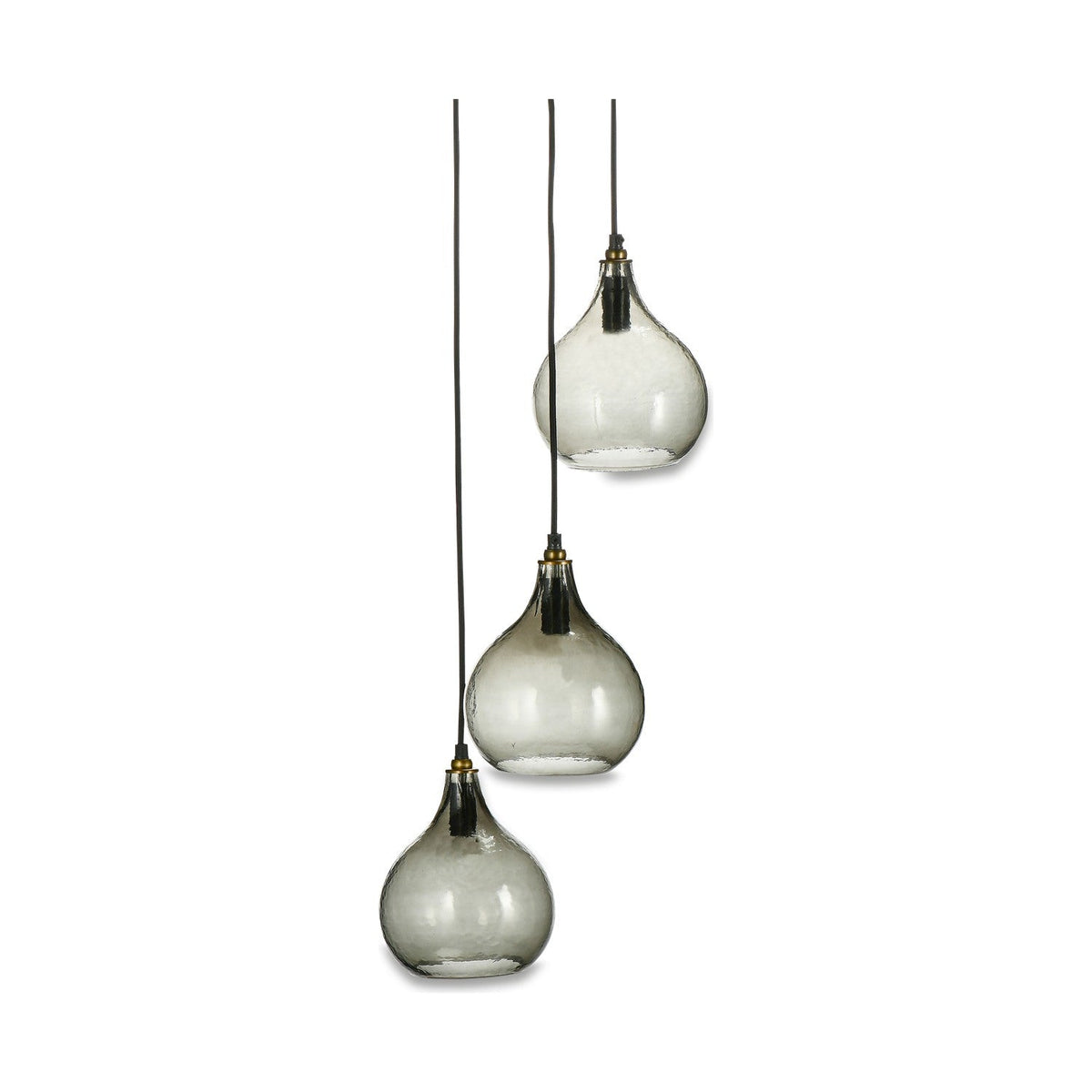 Ziva 3 Light Glass Cluster Pendant Light - Green Smoke
