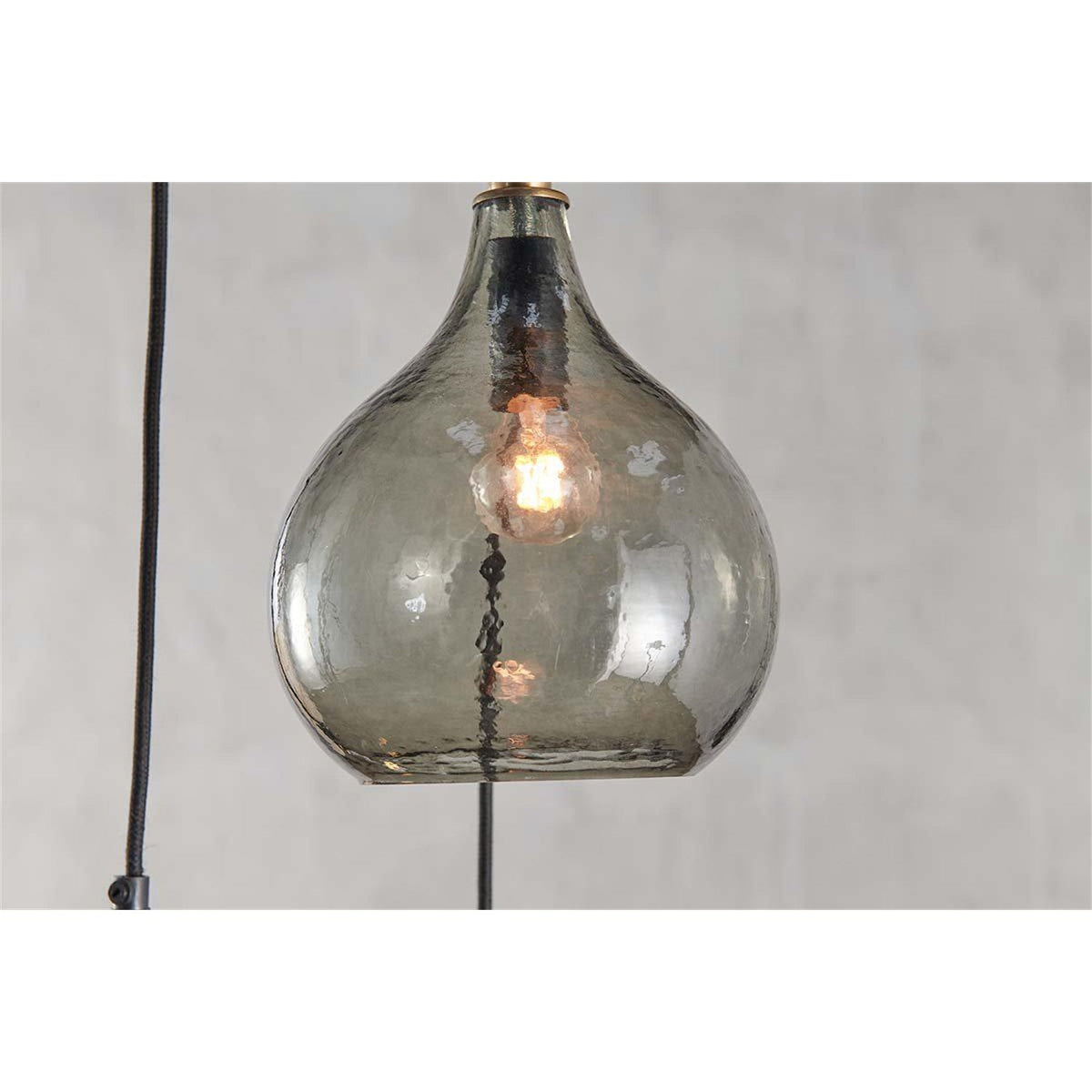 Ziva 3 Light Glass Cluster Pendant Light - Green Smoke