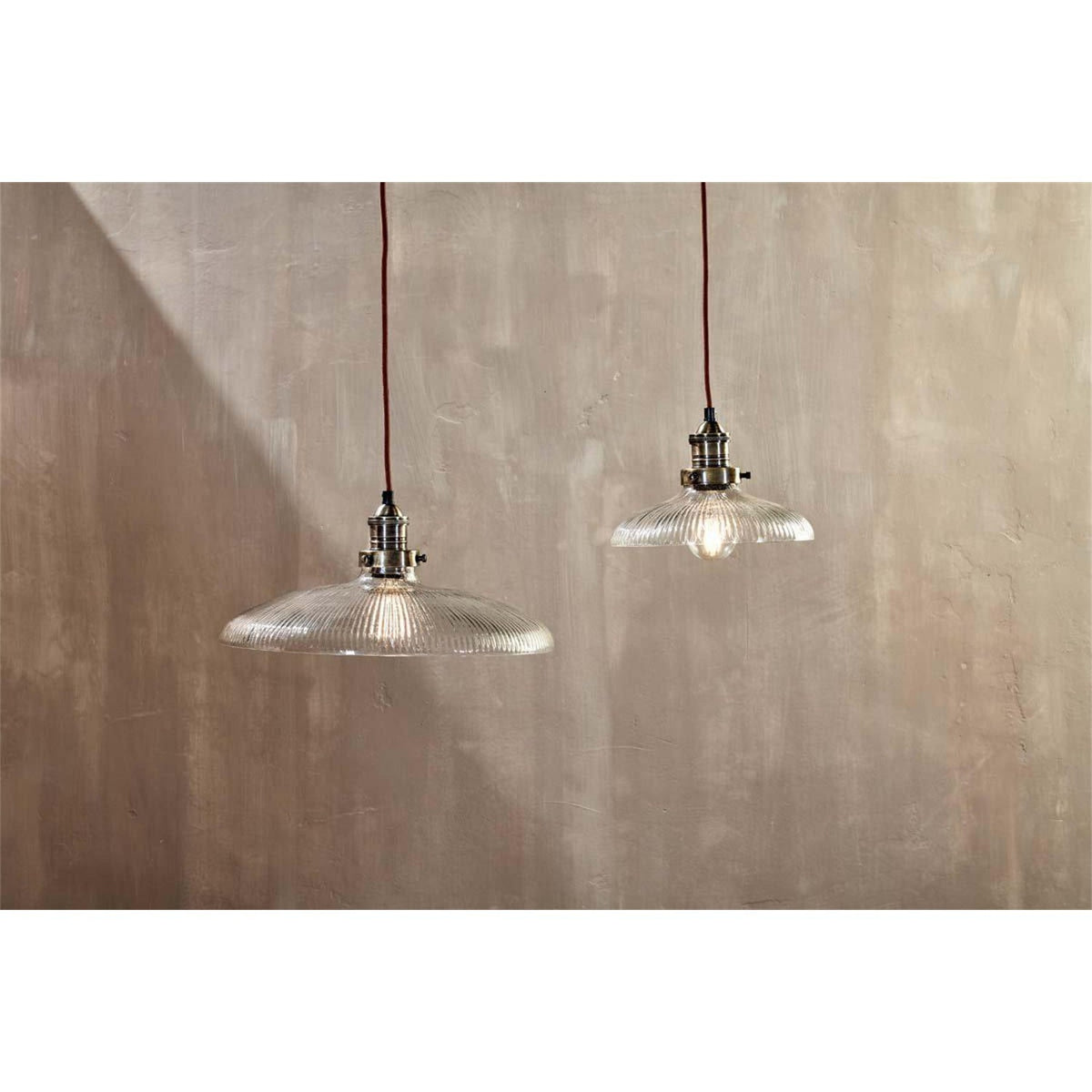 Zowie Large Glass Pendant Light - Antique Brass