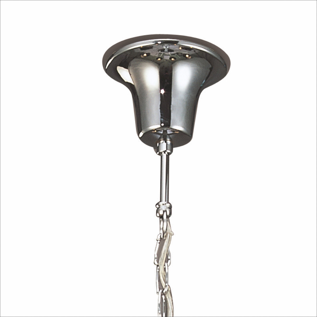 Acanto 84cm 9 Light Chandelier - Chrome With Black Shades