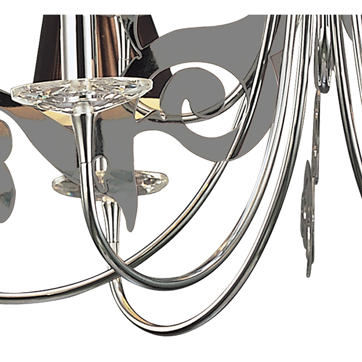 Acanto 84cm 9 Light Chandelier - Chrome With Black Shades