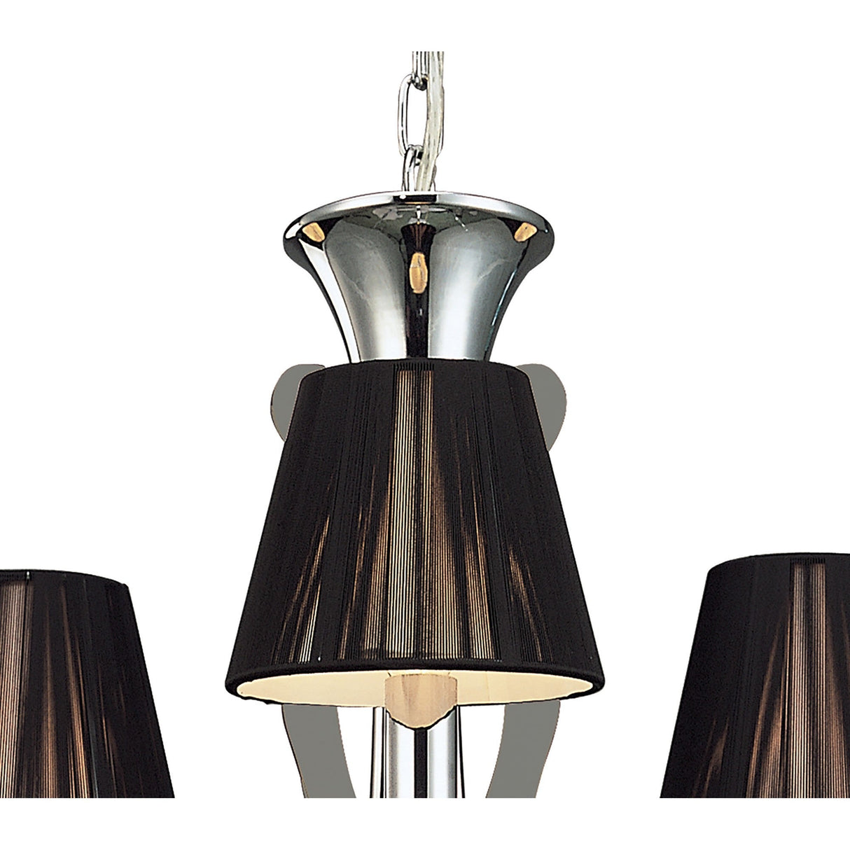 Acanto 48cm 3 Light Chandelier - Chrome With Black Shades