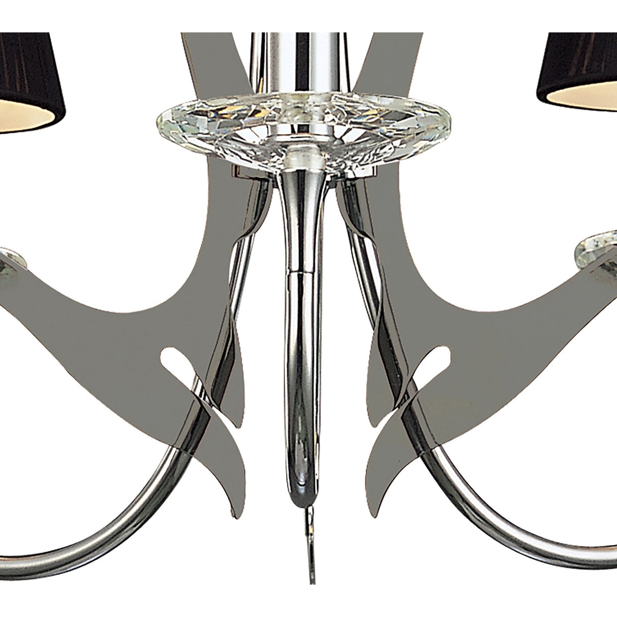 Acanto 48cm 3 Light Chandelier - Chrome With Black Shades