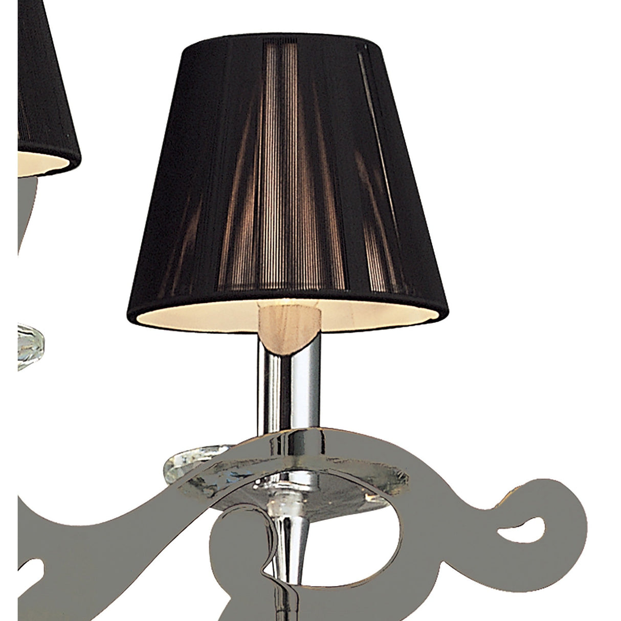 Acanto 48cm 3 Light Chandelier - Chrome With Black Shades