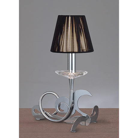 Acanto 1 Light Table Lamp - Chrome With Black Shade