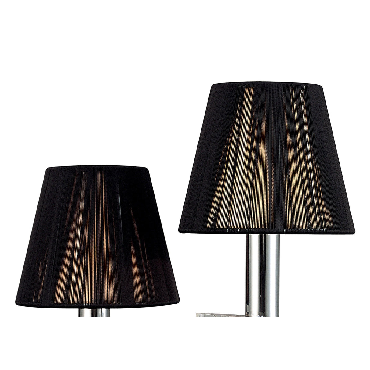 Acanto 2 Light Table Lamp - Chrome With Black Shades