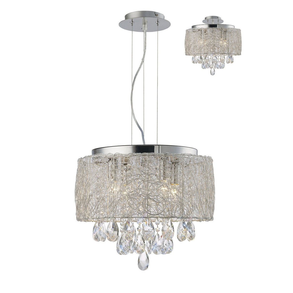 Adeline 40cm 4 Light Crystal Chandelier - Polished Chrome