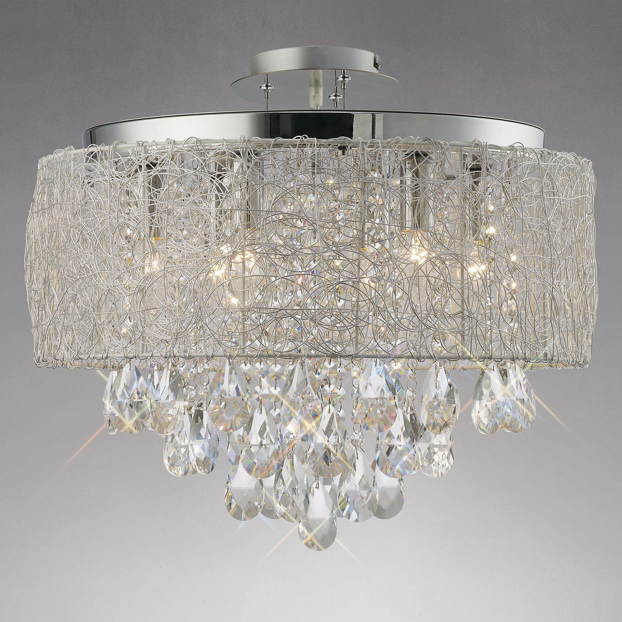 Adeline 50cm 6 Light Crystal Chandelier - Polished Chrome