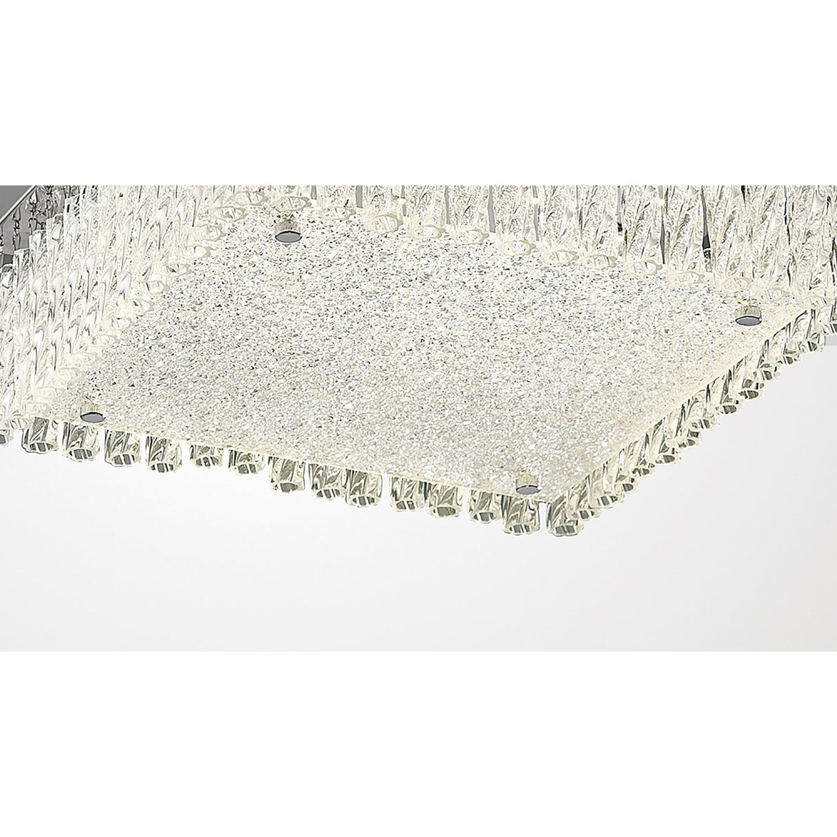 Aiden Large Square LED Glass Flush Ceiling Light 4200K 21W - Polished Chrome