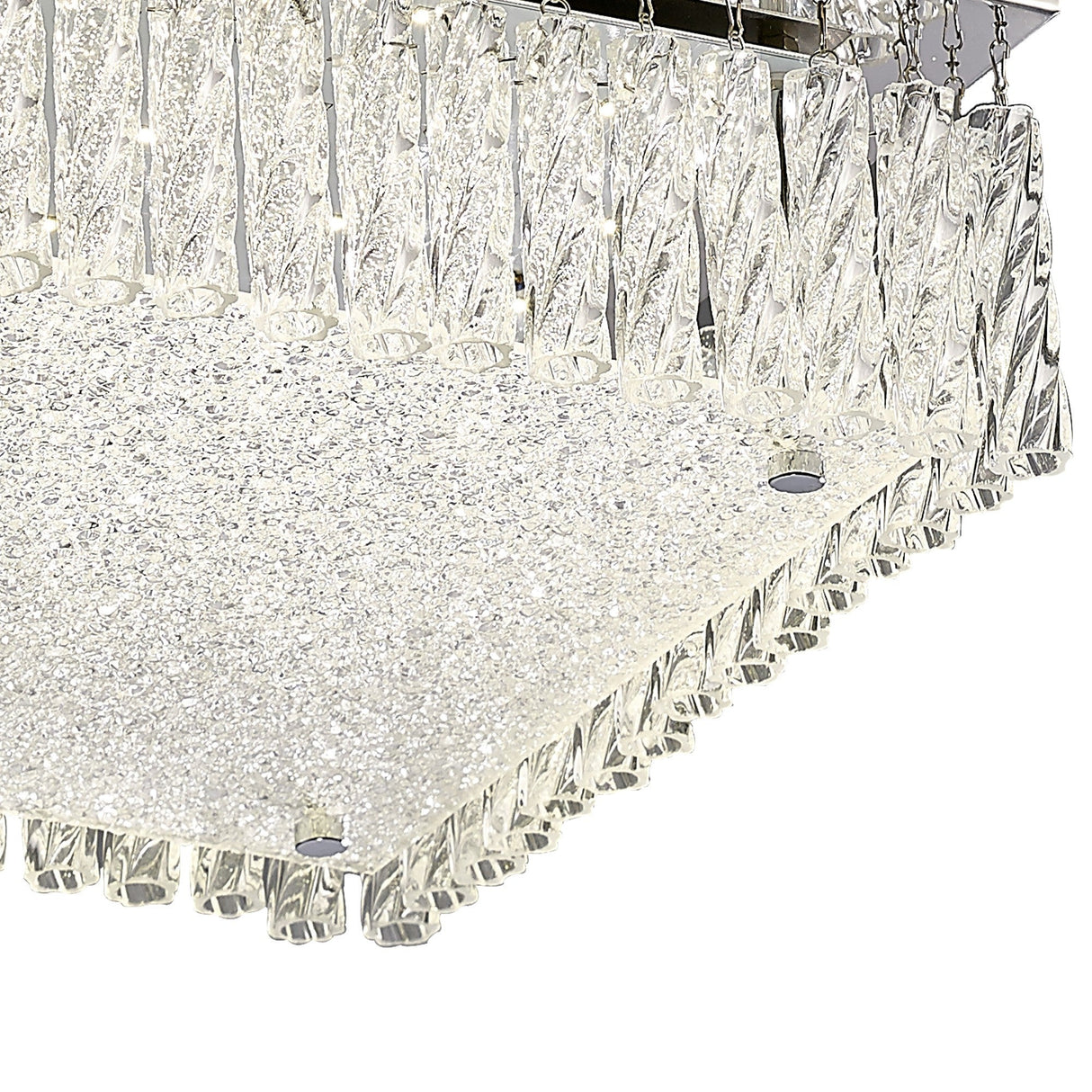 Aiden Large Square LED Glass Flush Ceiling Light 4200K 21W - Polished Chrome