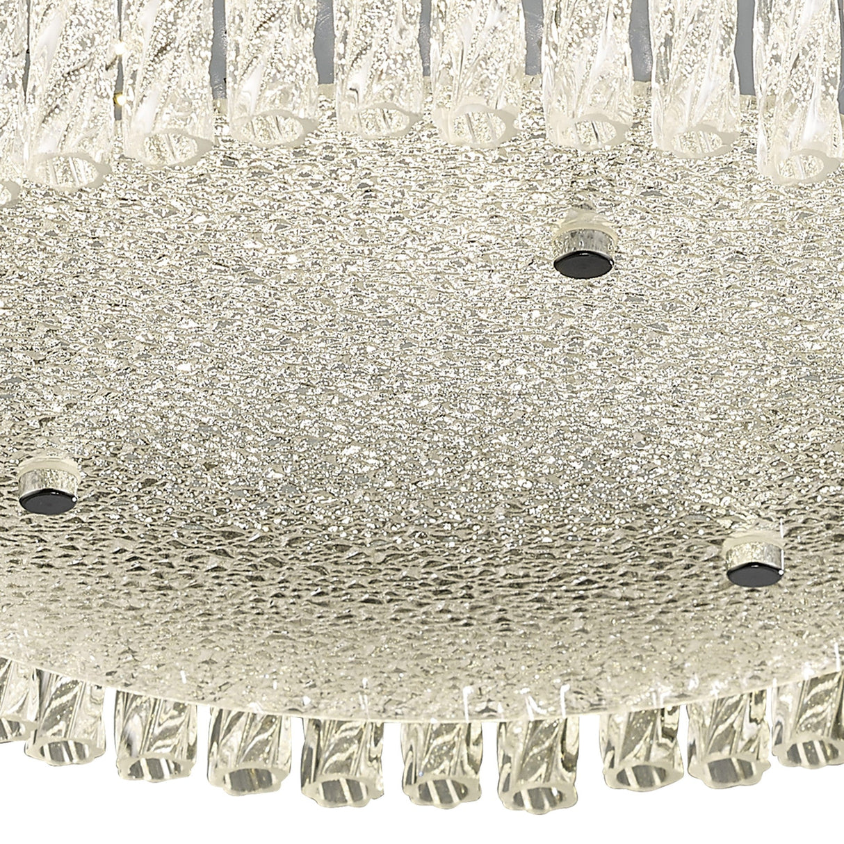 Aiden Small LED Glass Flush Ceiling Light 4200K 18W - Polished Chrome