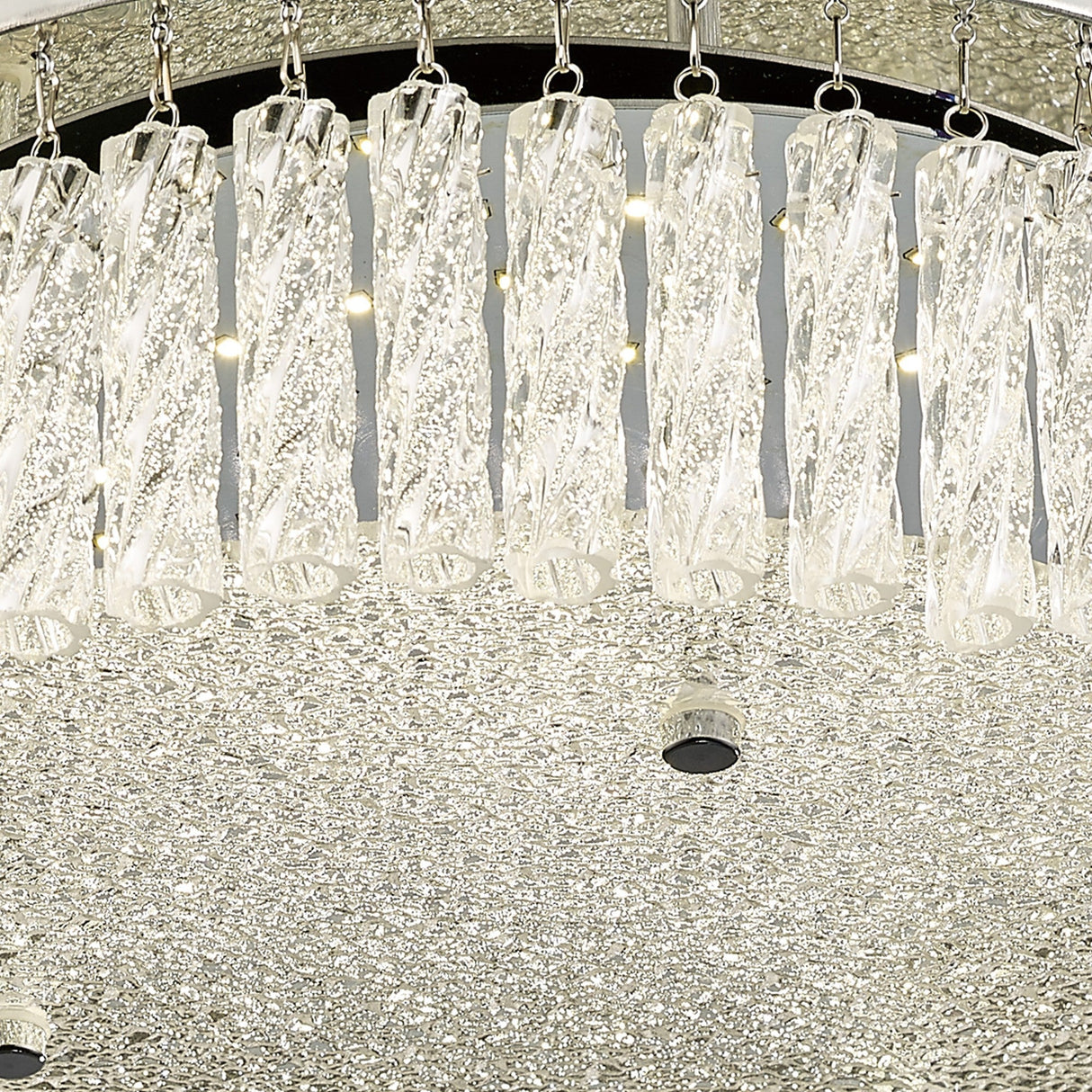 Aiden Small LED Glass Flush Ceiling Light 4200K 18W - Polished Chrome