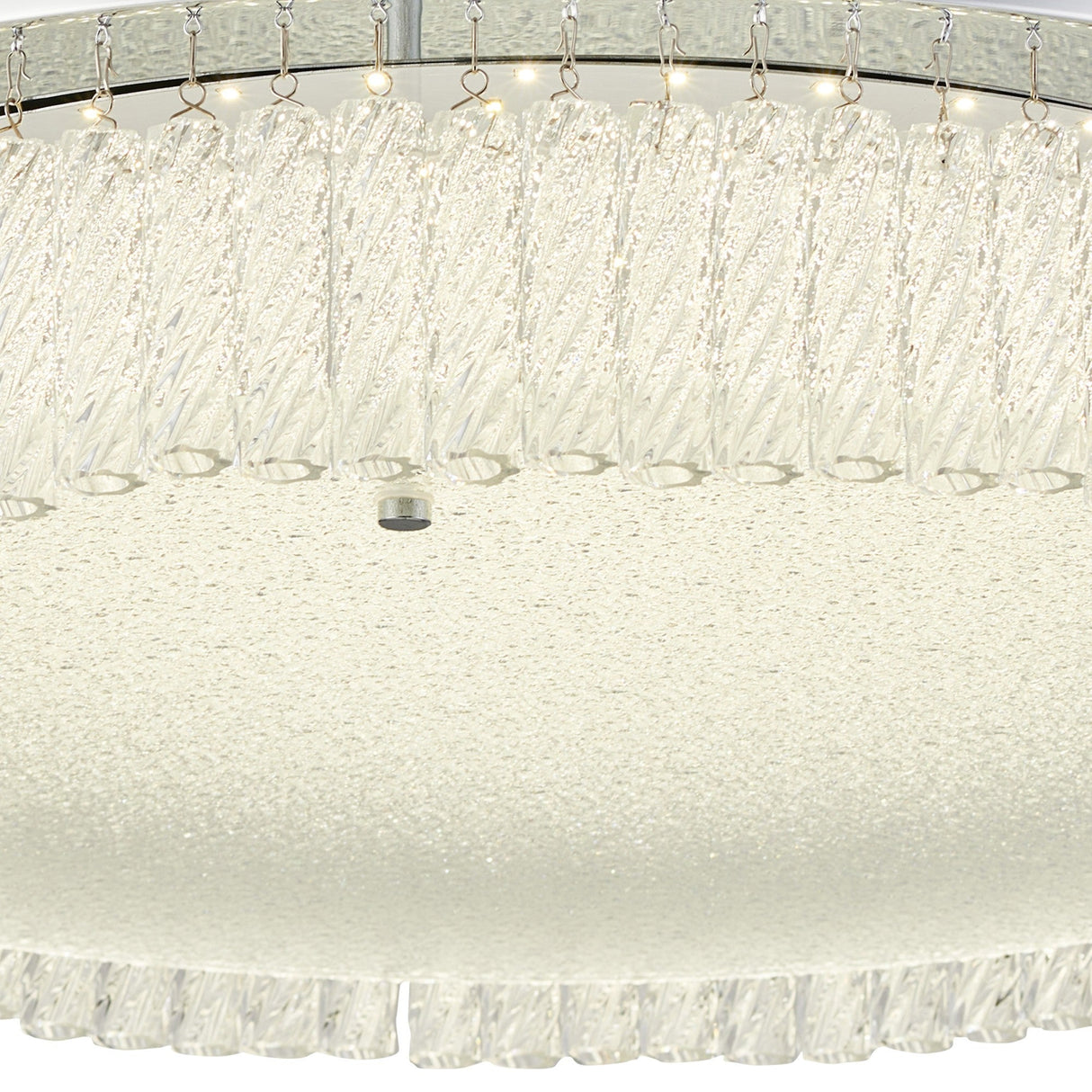 Aiden LED Glass Flush Ceiling Light 4200K 30W - Polished Chrome