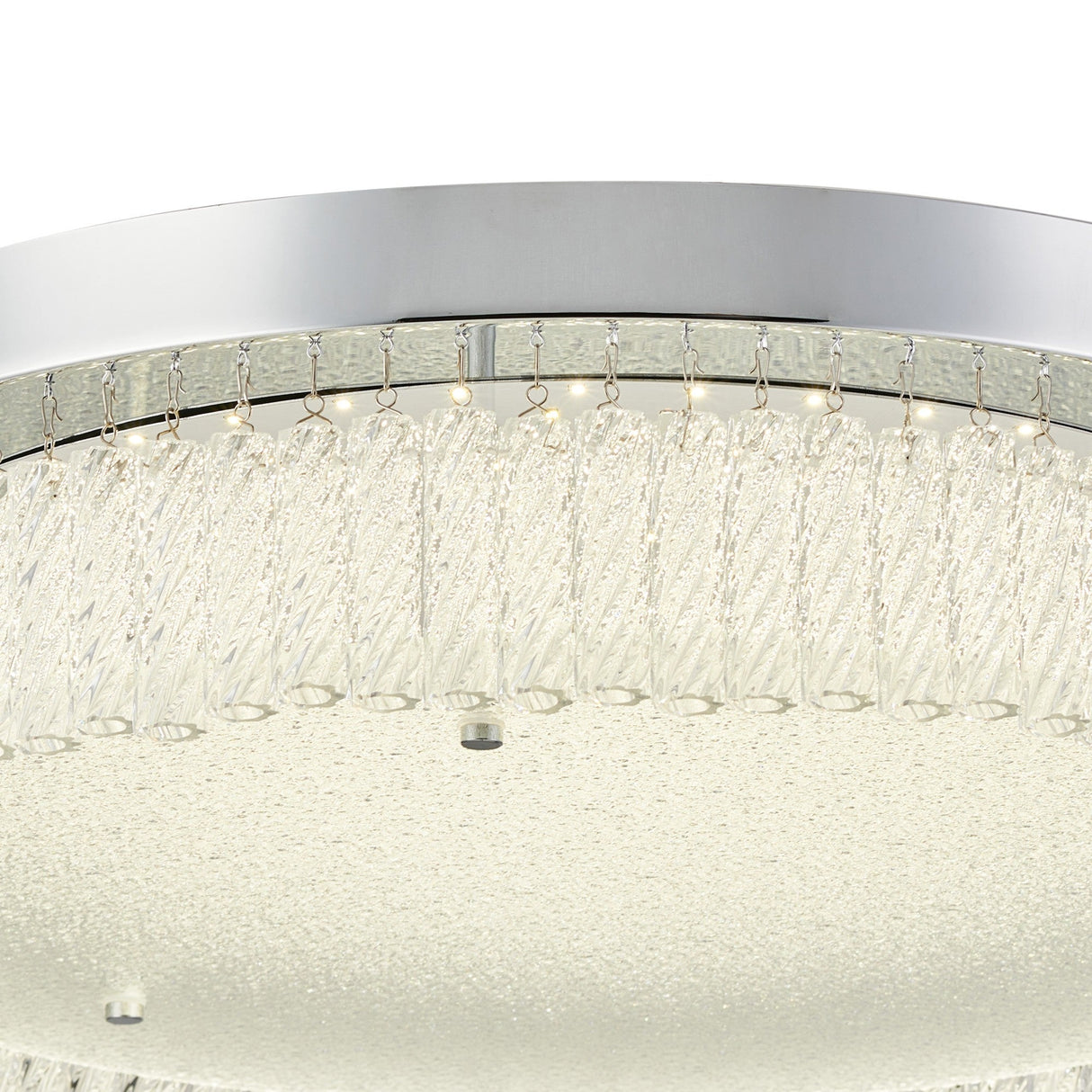 Aiden LED Glass Flush Ceiling Light 4200K 30W - Polished Chrome