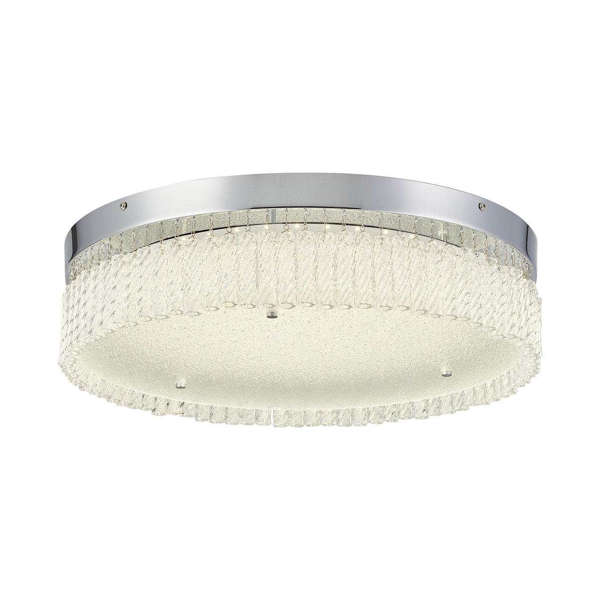Aiden LED Glass Flush Ceiling Light 4200K 30W - Polished Chrome
